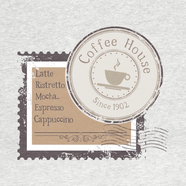 Vintage Coffee house stamp design by Muse